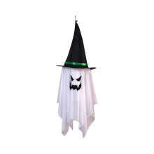 Cordão de luzes LED de Halloween com fantasma e chapéu de bruxa
