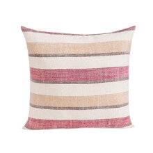 Housse de coussin Ă carreaux style ferme, en polyester et lin, 45 x 45 cm