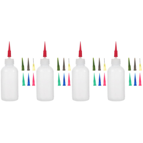 4Sets Multi-Functional Pottery Glaze Bottles with Fine Tip Applicators