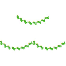 3Stk Dinosaur Banner Grün, Filz, Ideal Für Party- Und Kinderzimmerdeko