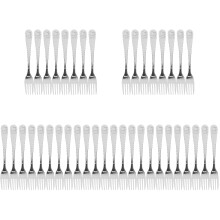 45Pcs Stainless Steel Fruit Forks Metal Dessert Forks for Home Silver