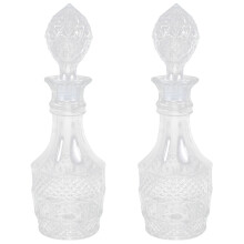 2Pcs Glass Liquor Decanter Bottles Home Use Elegant Decor