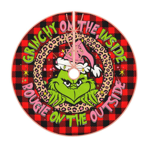 Saia de árvore de Natal Grinch, decoração natalina macia, 76 cm (30 polegadas)