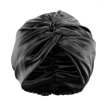 Casca de dormit cu strat dublu din mătase 100% Black