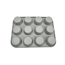 Silikon-Kuchenform – Muffinform für 12 Tassen Grey