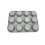Silikonkakeform - 12 kopper muffinsform Grey 1