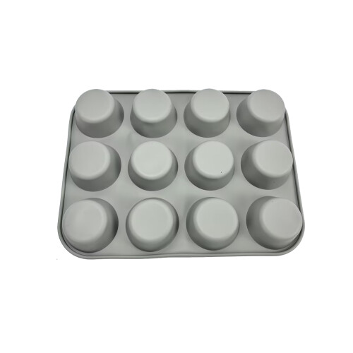 Silikonkakeform - 12 kopper muffinsform Grey