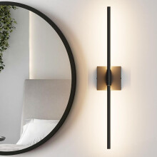 Applique murale LED moderne noire pour salle de bain, 3000K, orientable