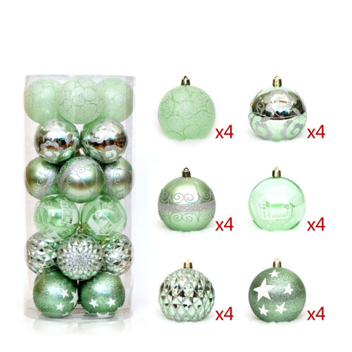 Adornos navideños de bolas Gnobogi de 6 cm, 24 unidades