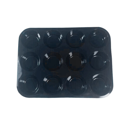 Silikonkakeform - 12 kopper muffinsform Black