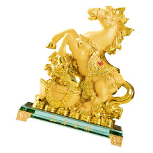 Goldene Feng-Shui-Statue aus Kunstharz,-Werden Sie sofort reich