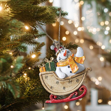 Ensemble de pendentifs en résine pour sapin de Noël en forme de traîneau
