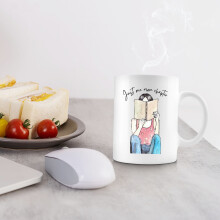 Taza navideña del Grinch con diseño floral de libro, 325 ml (11 oz)