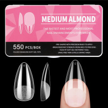 Medium Almond Nail Tips 550Pcs Soft Gel