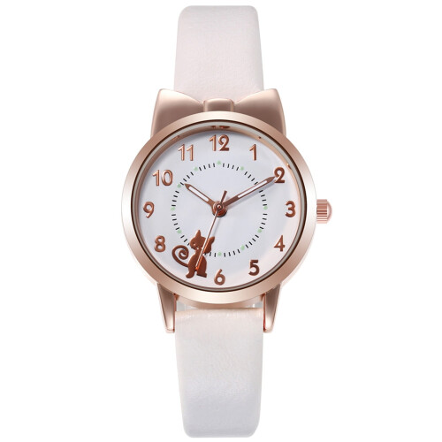 Damen-Quarzuhr mit Lederarmband