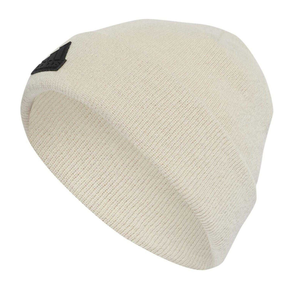 Adidas (One Size, Alumina/Black) Mens Tec Bea Rubberised Logo Cold.rdy Beanie Black