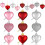 Heart Baubles Red Pink Silver 27 pcs 1