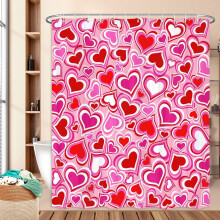 Pink Heart Shower Curtain 72x72 Inches Romantic Love Design