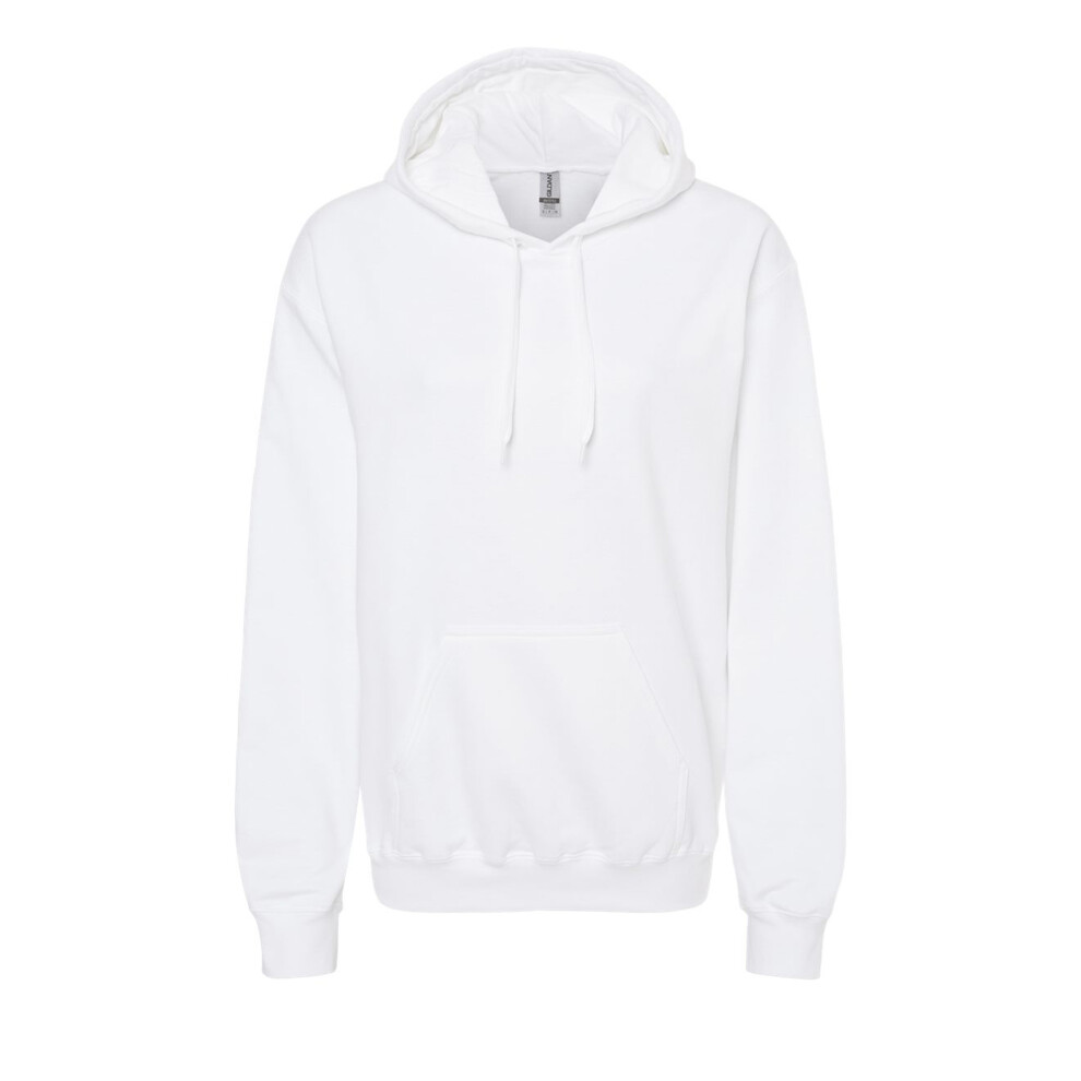 Gildan (M, ) Unisex Adult Softstyle Fleece Midweight Hoodie White