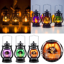 Lanterna LED de Halloween vintage em formato de castelo de bruxa (1 peça)