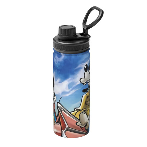 Isolierte Edelstahl-Trinkflasche mit Mickey-Mouse-Motiv