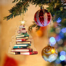 Décoration de sapin de Noël en forme de livre, lot de 6