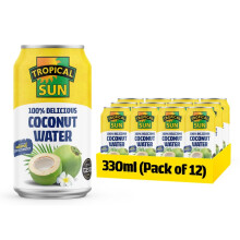 100% Delicious Coconut Water 330ml (Pack of 12)