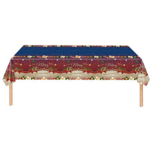 Christmas Tree Tablecloth Plastic Wood Grain54x108Inch