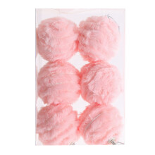 Christmas Tree Ornaments Velvet Plush Balls Pink 6pcs