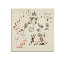 Toile abstraite de Jackson Pollock, 30 x 30 cm