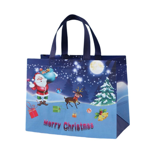 Sacolas de presente de Natal com alça, grandes e reutilizáveis.