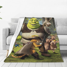 Pătură de pluș Shrek și Măgar, licențiată DreamWorks,
