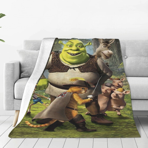 Λούτρινη κουβέρτα Shrek and Donkey, με άδεια DreamWorks,