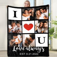 Couverture polaire personnalisée pour couples 76 x 102 cm