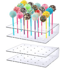 Suporte para Cake Pops em Acrílico Transparente com 20 Furos (Pacote com 2)