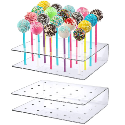 Cake Pop Display Stand Klar Akryl 20 Huller 2-pak