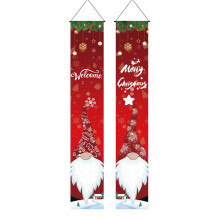 Panneau de Noël pour porche, gnome, drapeau à suspendre pour l'extérieur ou l'intérieur