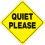 Πινακίδα Voss Quiet Please για μονοπάτια, κίτρινη, μαύρη 12x12 ίντσες 1
