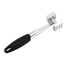 Mazo ablandador de carne de aluminio de doble cara, 1 pieza