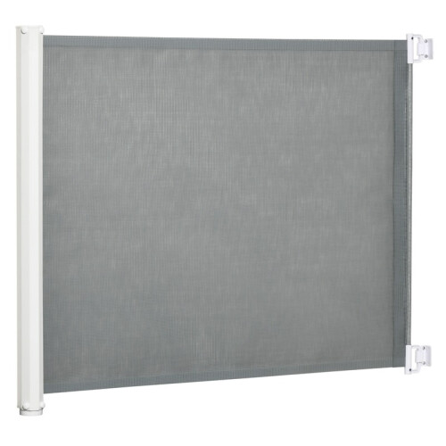 PawHut Treppengitter Metall Kunststoff Grau