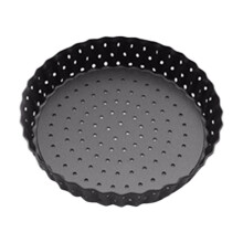 Liten perforerad pizzapanna i stål, 30 cm