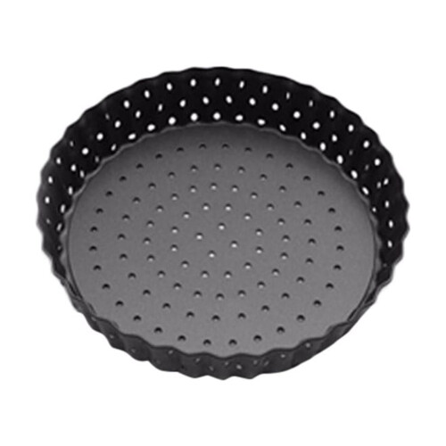 Liten perforerad pizzapanna i stål, 30 cm