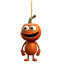 Akrylová dýňová ozdoba na Halloween s motivem elfa, 1 kus