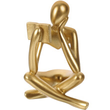 Statuette de penseur, décoration de bureau ou d'étagère, sculpture abstraite en résine