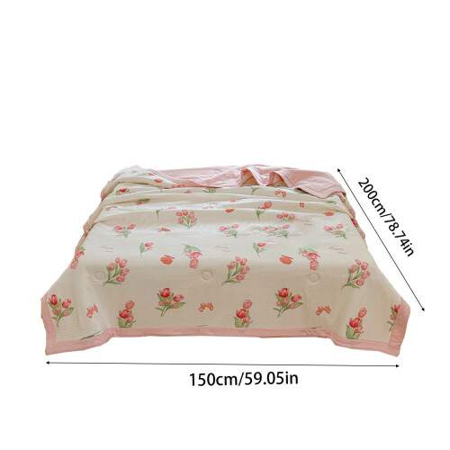 Couette d'été en coton lavé, taille simple 2