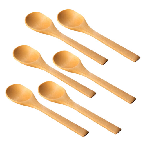 Juego de 6 cucharas de café de madera