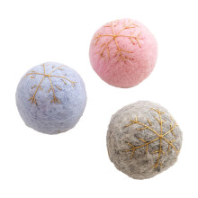 Felt Snowflake Ornaments Pink Blue Gray 3-Pack