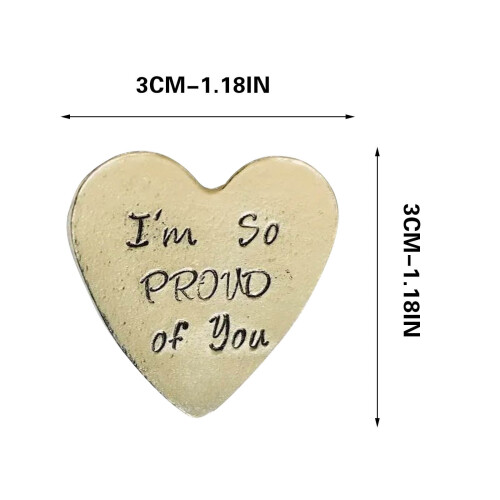 Handmade Heart Pocket Hug Token Personalized 1.2x1.2 in 1