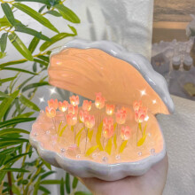 Batteridrevet tulipan nattlys med skjelldesign
