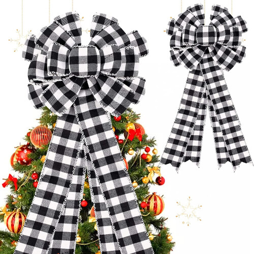 Χριστουγεννιάτικο διακοσμητικό δέντρου Buffalo Plaid Bow Large Farmhouse